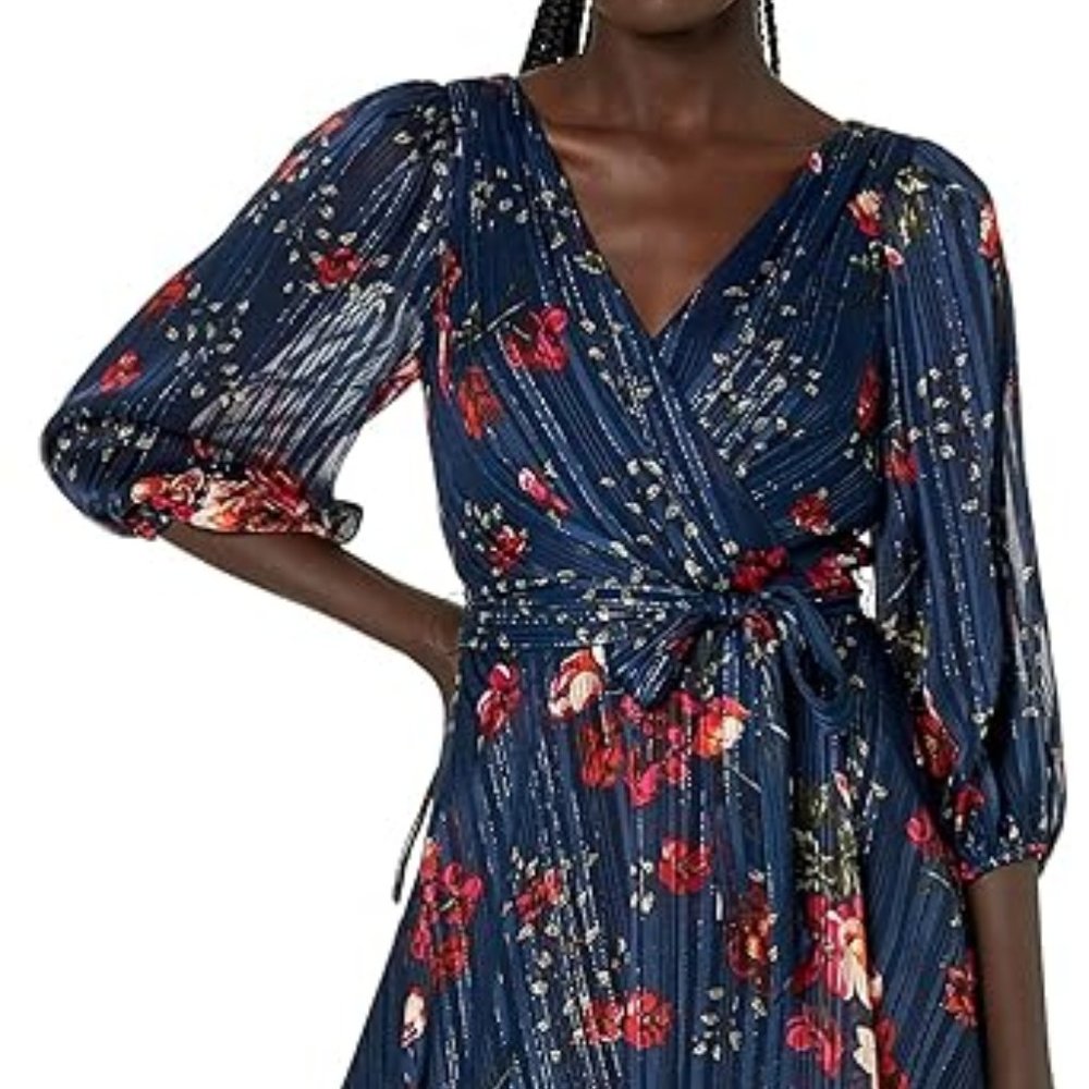 DKNY Floral Faux Wrap Dress